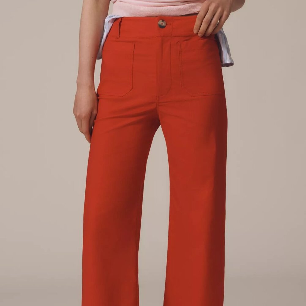 The Collette Cropped Wide-leg Pant by Maeve Size 31